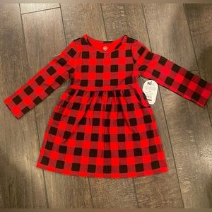 Red and black plaid toddlers dress